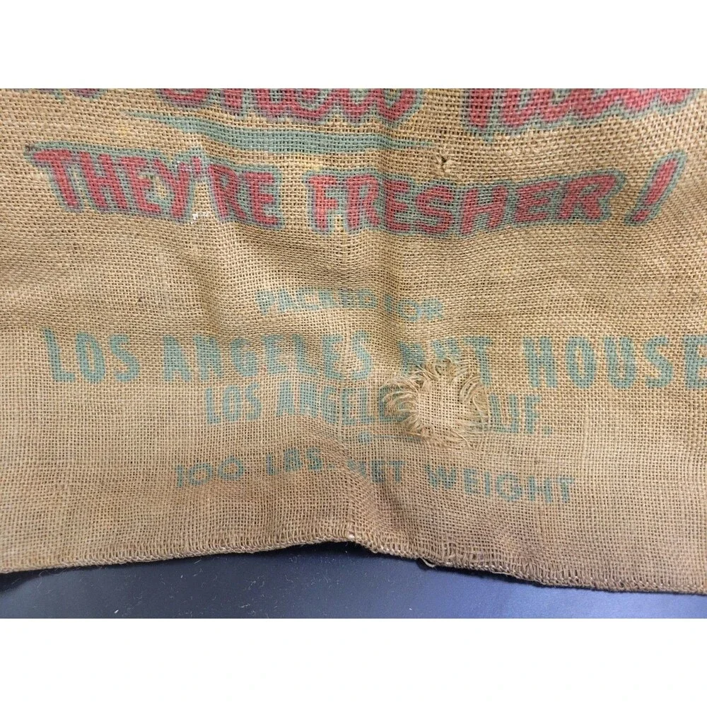 Vintage Bowl O Nuts California Walnut Bag Los Angeles Nut Hous Advertising Bag